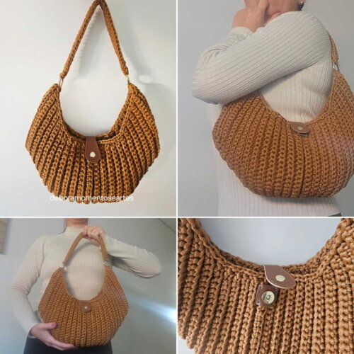 Bolsa de Crochê Baguete Elegante