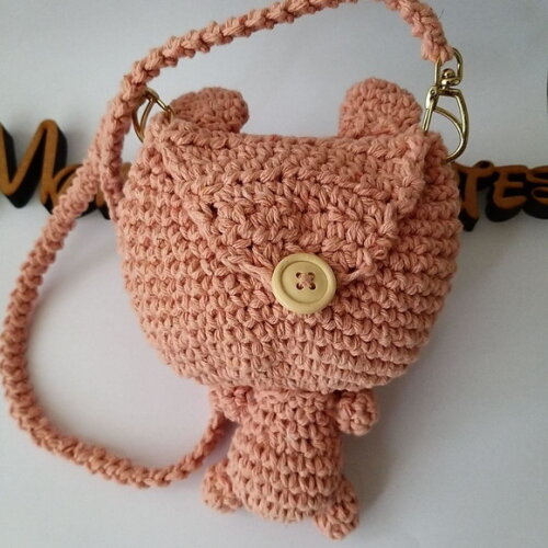 Bolsa de Crochê Infantil Ursinho