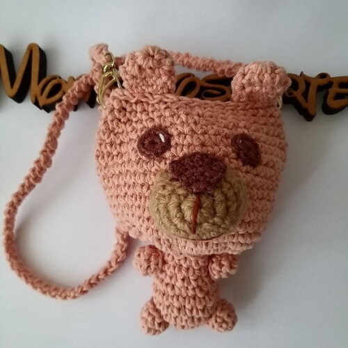 Bolsa de Crochê Infantil Ursinho