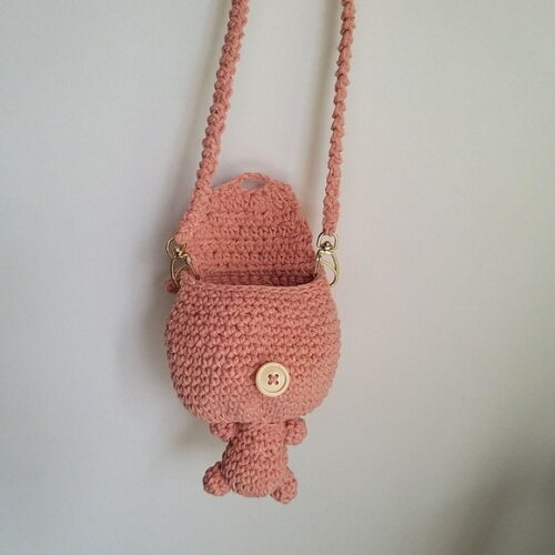 Bolsa de Crochê Infantil Ursinho
