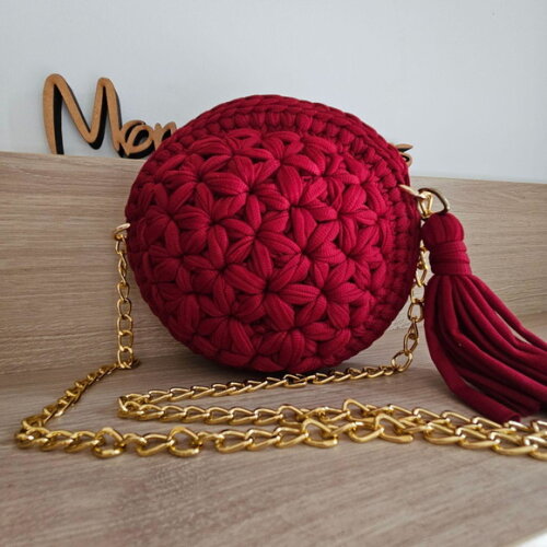 Bolsa de Crochê Redonda