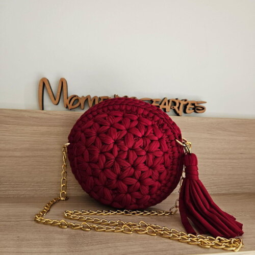 Bolsa de Crochê Redonda