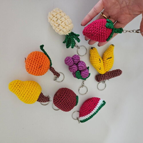 Chaveirinhos Frutas de Crochê Lembrancinha Amigurumi