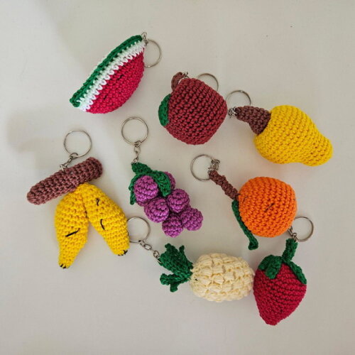 Chaveirinhos Frutas de Crochê Lembrancinha Amigurumi