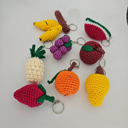 Chaveirinhos Frutas de Crochê Lembrancinha Amigurumi