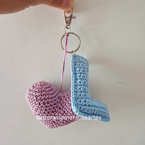 Chaveiro Bag de Crochê Pingente para Bolsas