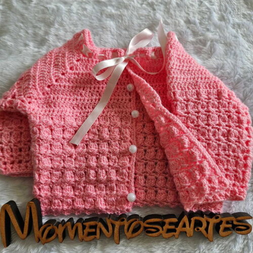 Conjunto Bebê de Croche Manta,touca e Casaquinho