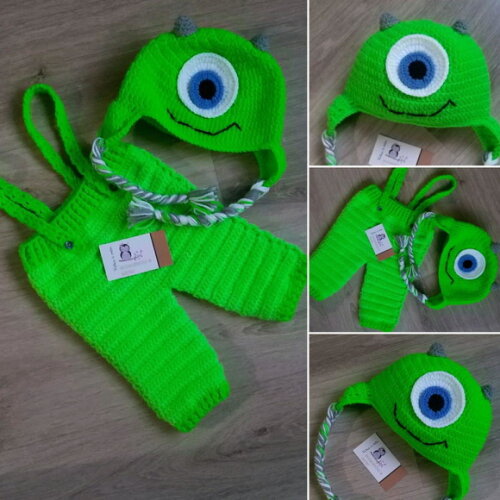 Conjunto para Bebê 2 Peças em Crochê Monstros Sa