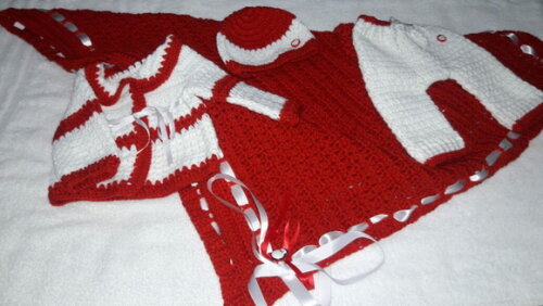 Conjunto para Bebê com Manta 6 Peças em Crochê + Brinde