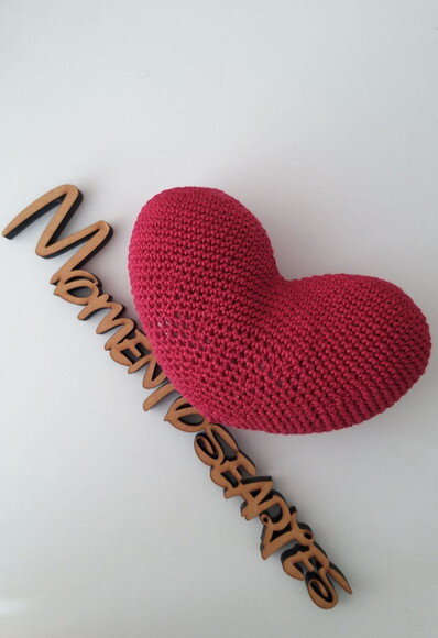 Coração amigurumi grande
