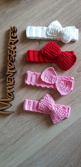 Faixa tiara de croche para bebês laços