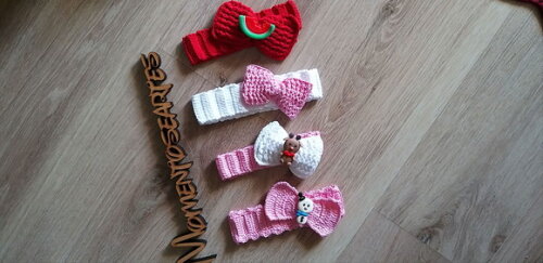 Faixa tiara de croche para bebês laços
