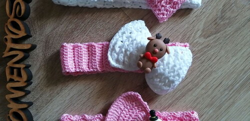 Faixa tiara de croche para bebês laços