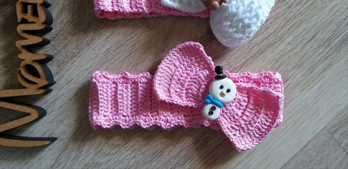 Faixa tiara de croche para bebês laços