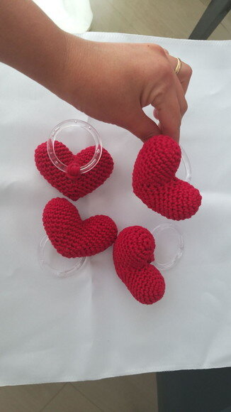 Kit 6 Porta Guardanapos Coração Amigurumi