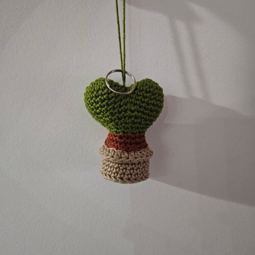 Lembrancinha Cacto Coração Amigurumi