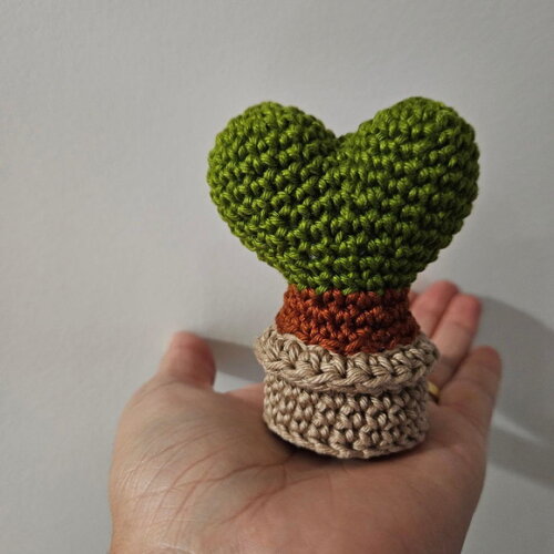 Lembrancinha Cacto Coração Amigurumi