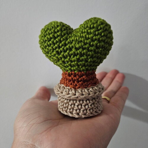 Lembrancinha Cacto Coração Amigurumi