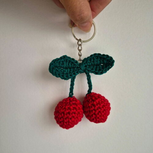 Lembrancinha Cerejinhas Amigurumi Chaveiros