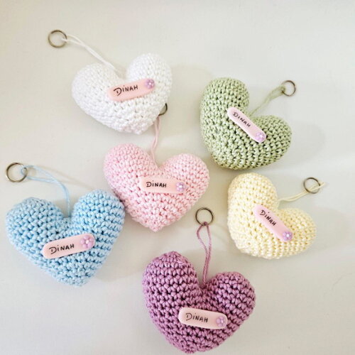 Lembrancinha Coração Amigurumi Personalizado Chaveirinho