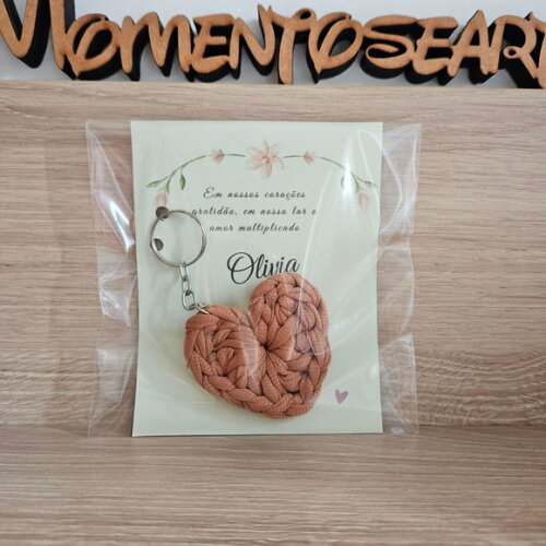 Lembrancinha Coração de Crochê Chaveirinho