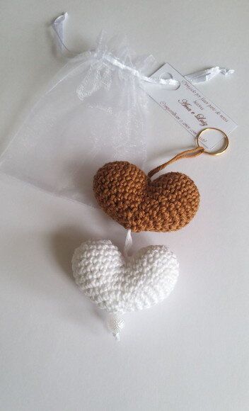 Lembrancinha de Casamento Duplo Coração Amigurumi