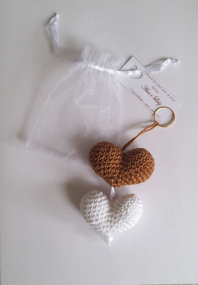 Lembrancinha de Casamento Duplo Coração Amigurumi