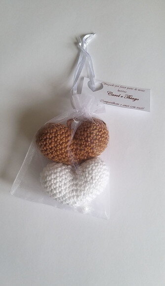 Lembrancinha de Casamento Duplo Coração Amigurumi