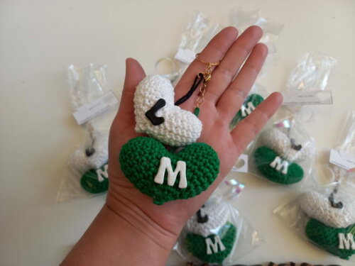 Lembrancinha de Casamento Duplo Coração Amigurumi