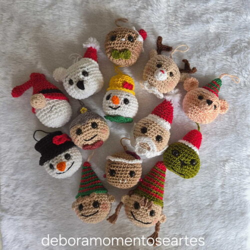 Lembrancinha de Natal Bolinhas Chaveirinhos ou Enfeite