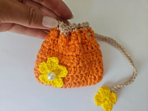 Lembrancinha Sacolinha de Croche Porta Fone