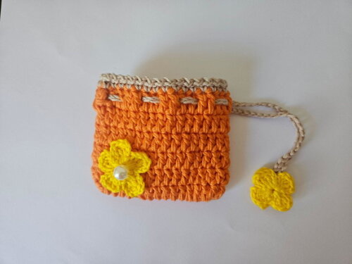 Lembrancinha Sacolinha de Croche Porta Fone