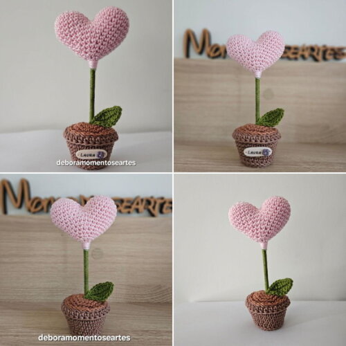Lembrancinha Vasinho de Amor de Crochê