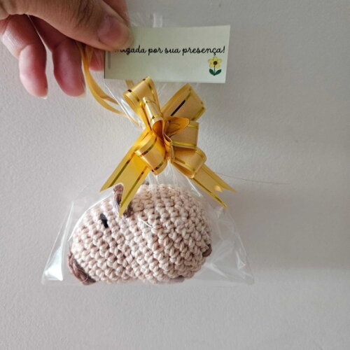 Lembrancinhas Capivara Amigurumi Chaveiro