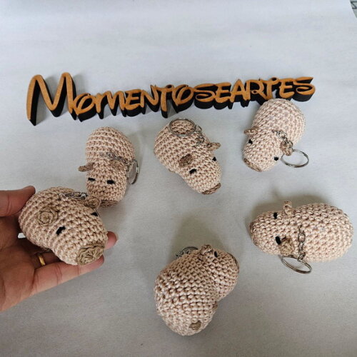 Lembrancinhas Capivara Amigurumi Chaveiro