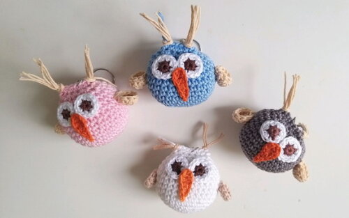 Lembrancinhas Corujinha Amigurumi Chaveirinho