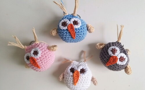 Lembrancinhas Corujinha Amigurumi Chaveirinho