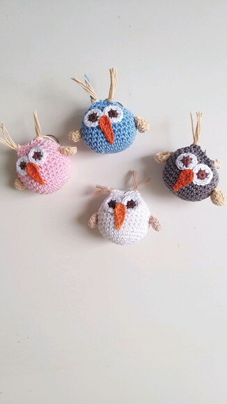 Lembrancinhas Corujinha Amigurumi Chaveirinho