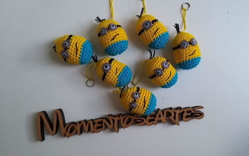 Lembrancinhas minion amigurumi chaveiro