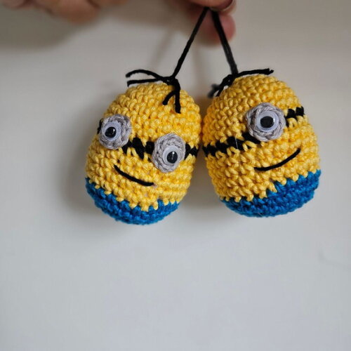 Lembrancinhas minions amigurumi chaveiro