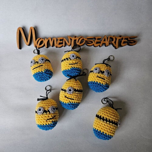 Lembrancinhas minions amigurumi chaveiro