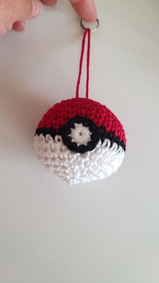 Lembrancinhas Pokemon Pokebola Amigurumi Chaveiro