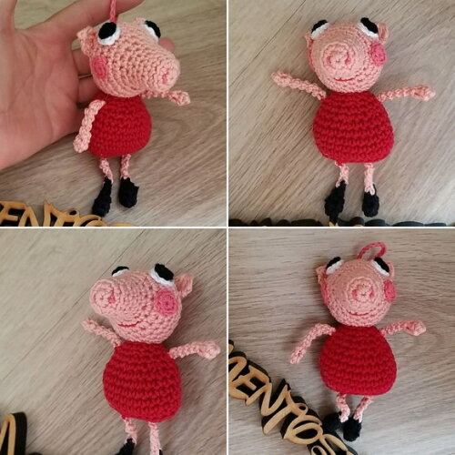 Lembrancinhas porquinha pig amigurumi chaveiro