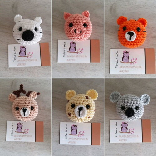 Lembrancinhas Safari Amigurumi Chaveiro no Saquinho Organza