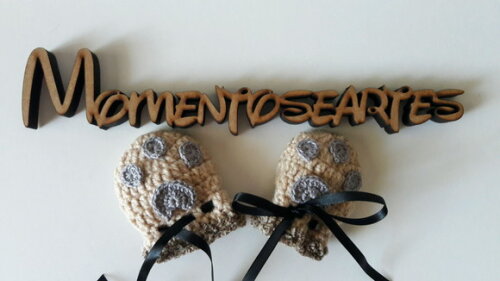 Luvas de Crochê para bebês patinhas de animais