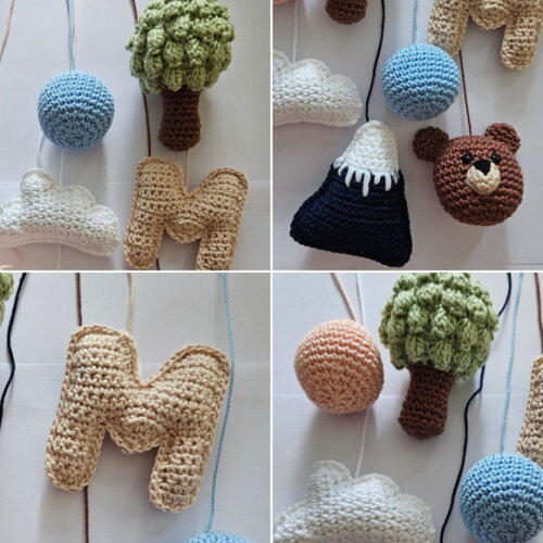 Pecas em Amigurumi para Móbile