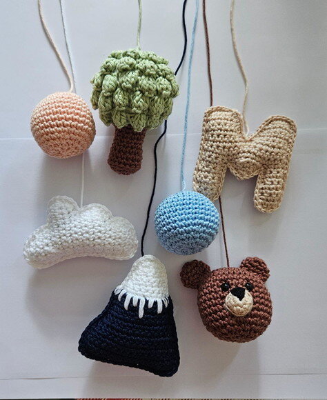 Pecas em Amigurumi para Móbile