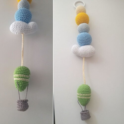 Pingente para berço de crochê tema balão