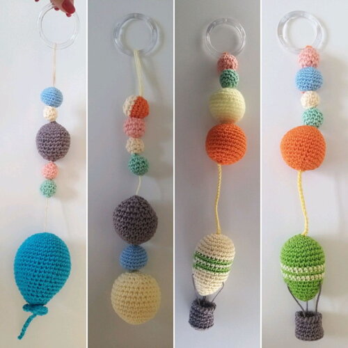 Pingente para berço de crochê tema balão