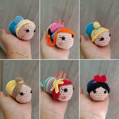 Princesas amigurumi tsum tsum lembrancinhas UNITÁRIO
